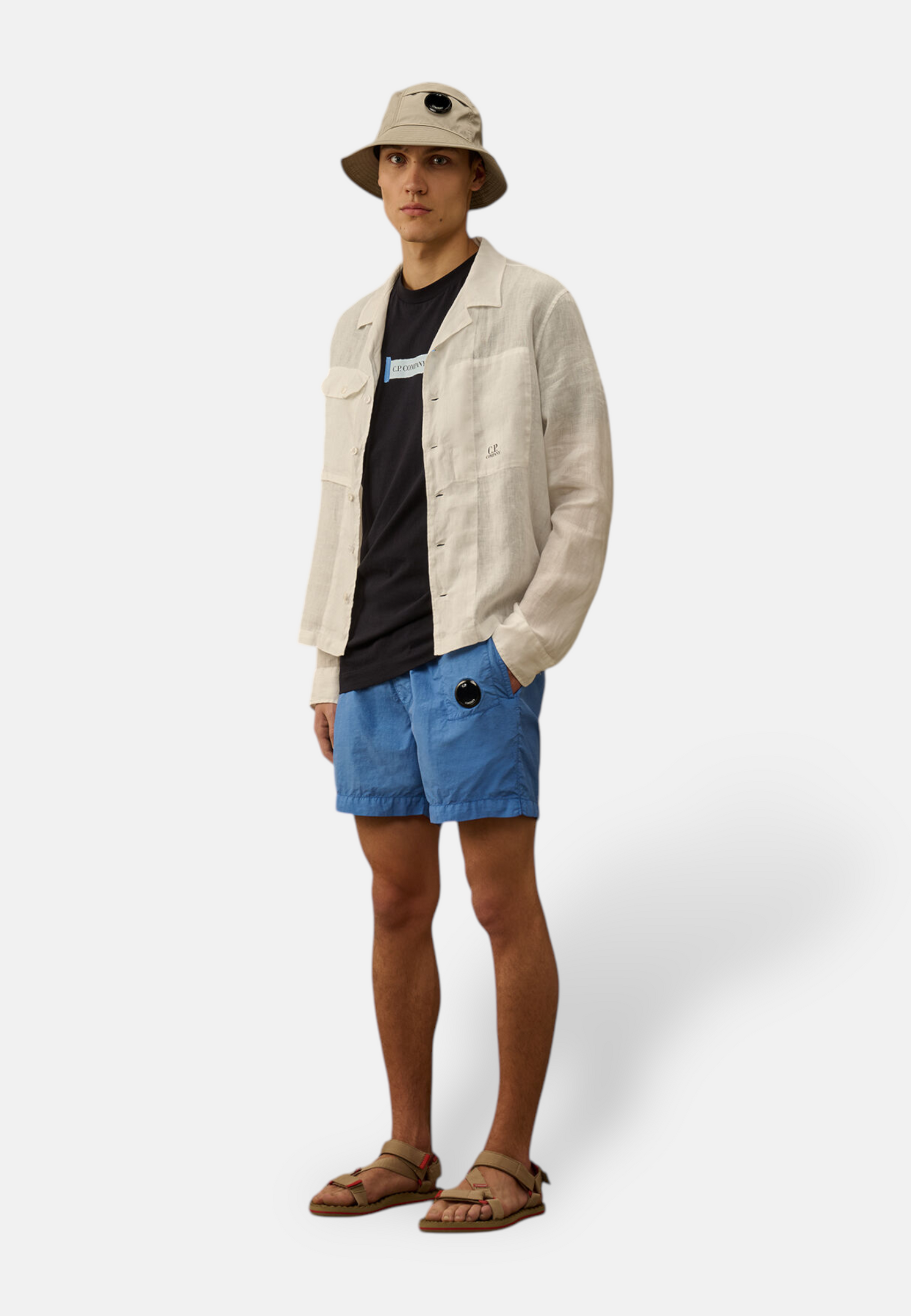 Short de bain en nylon plat