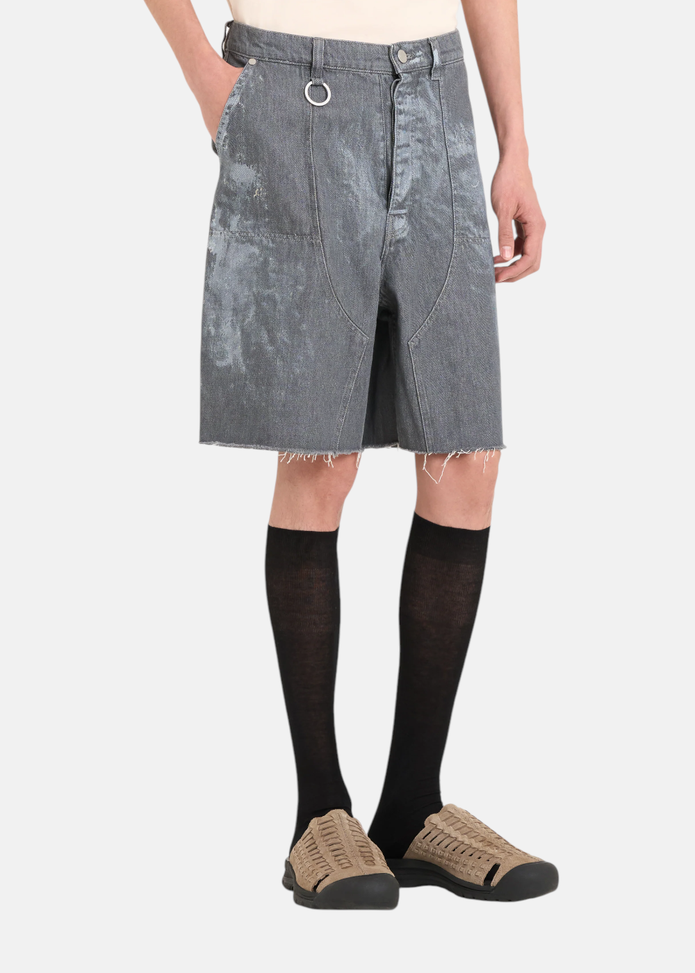 Short Loose Denim Gris