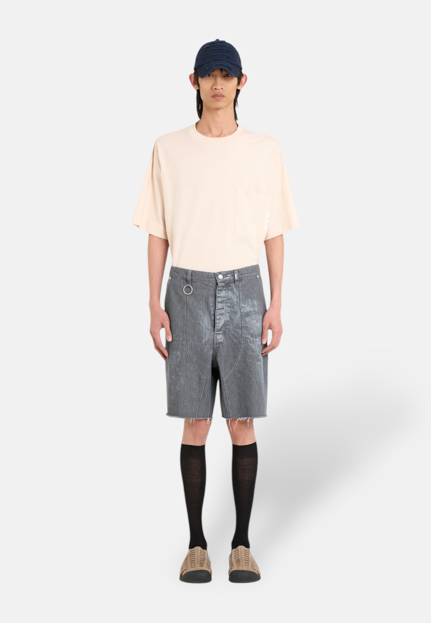 Short Loose Denim Gris
