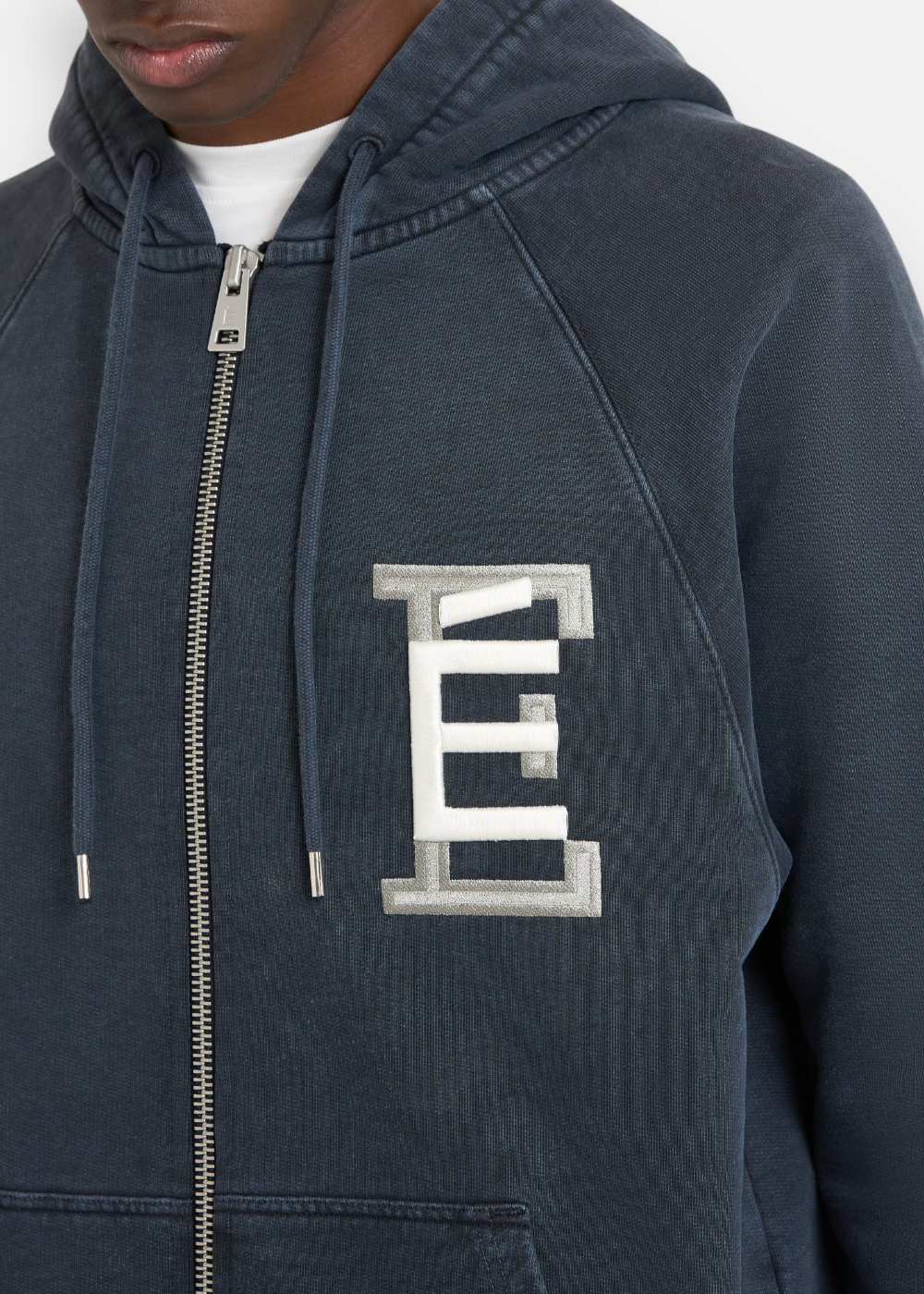 Sweat à capuche zippé university - marine