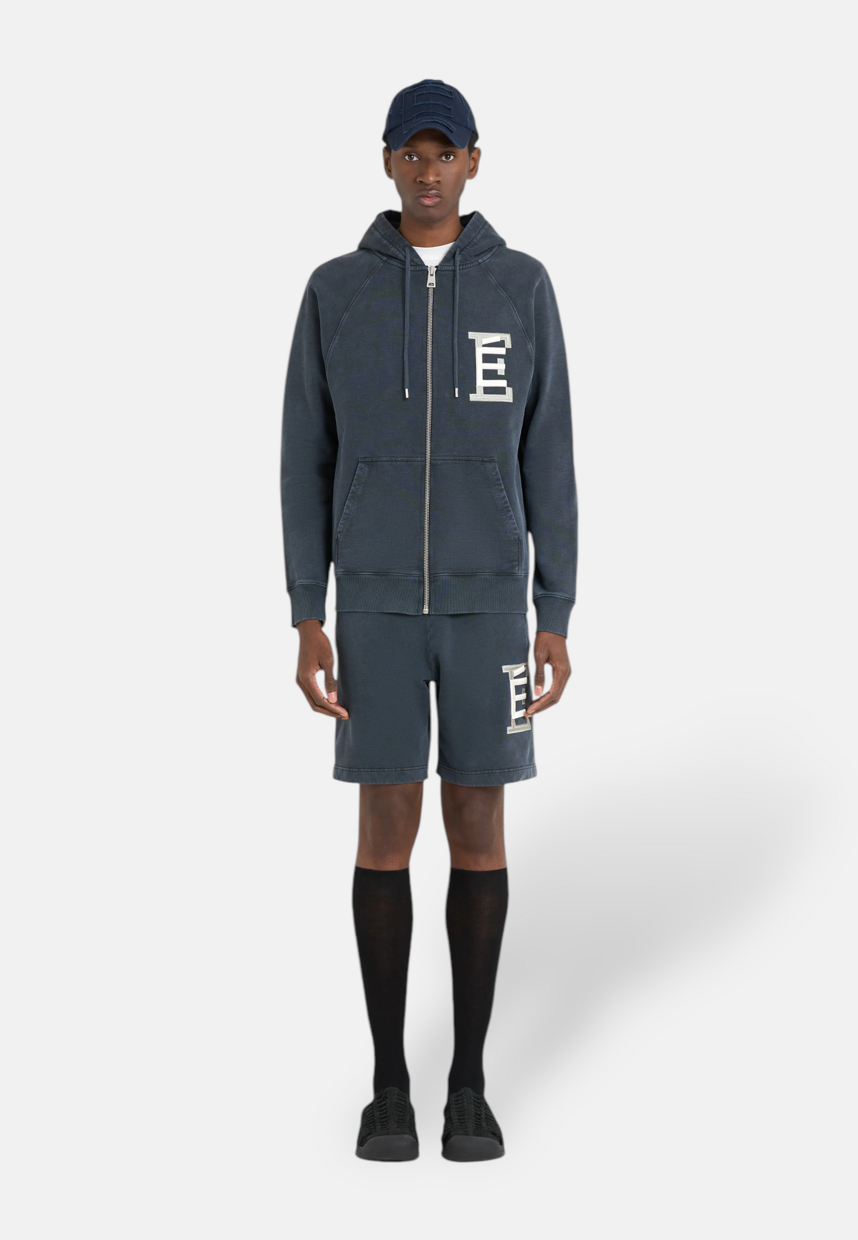 Sweat à capuche zippé university - marine