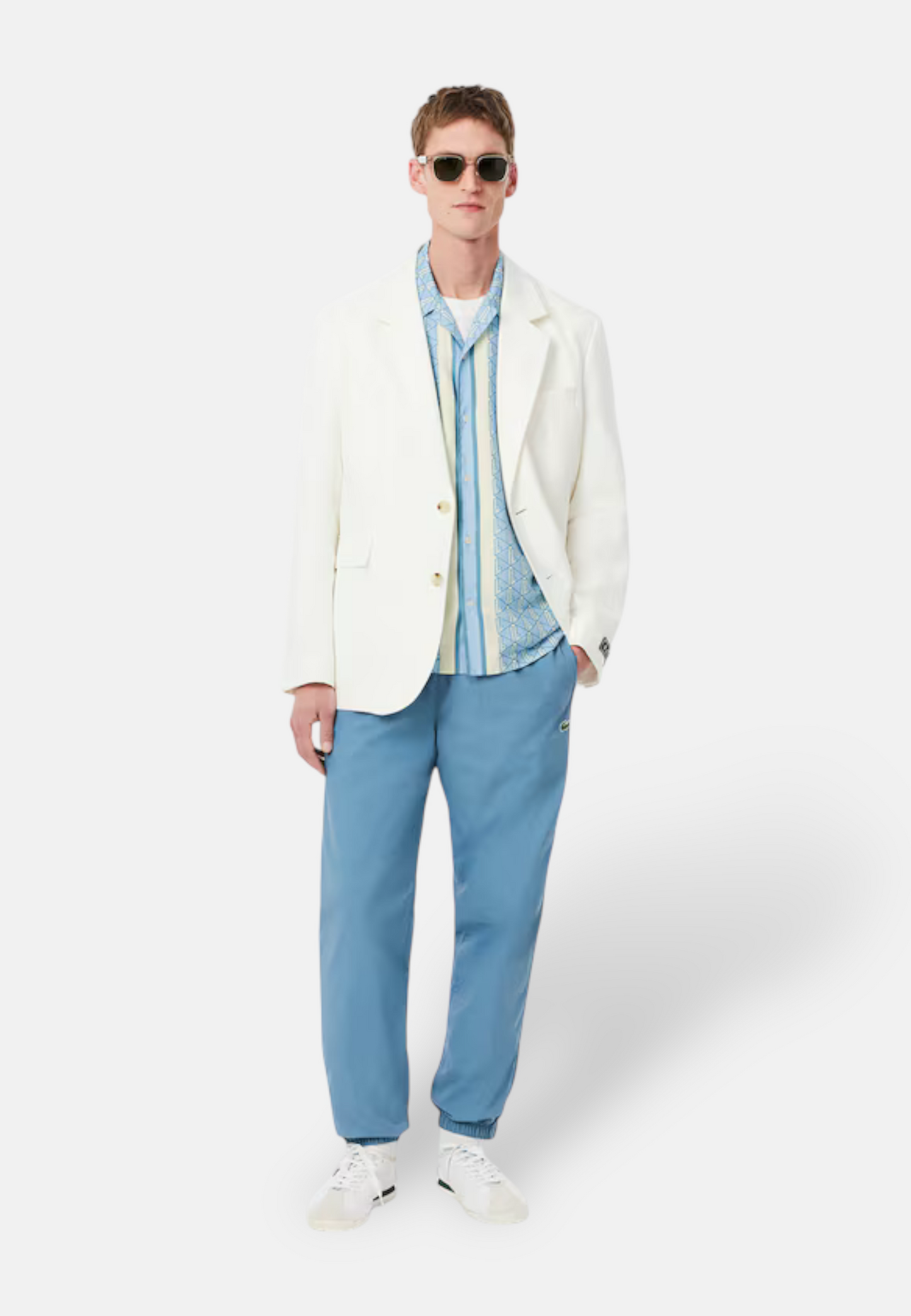 Chemise Monogramme en twill – Bleu