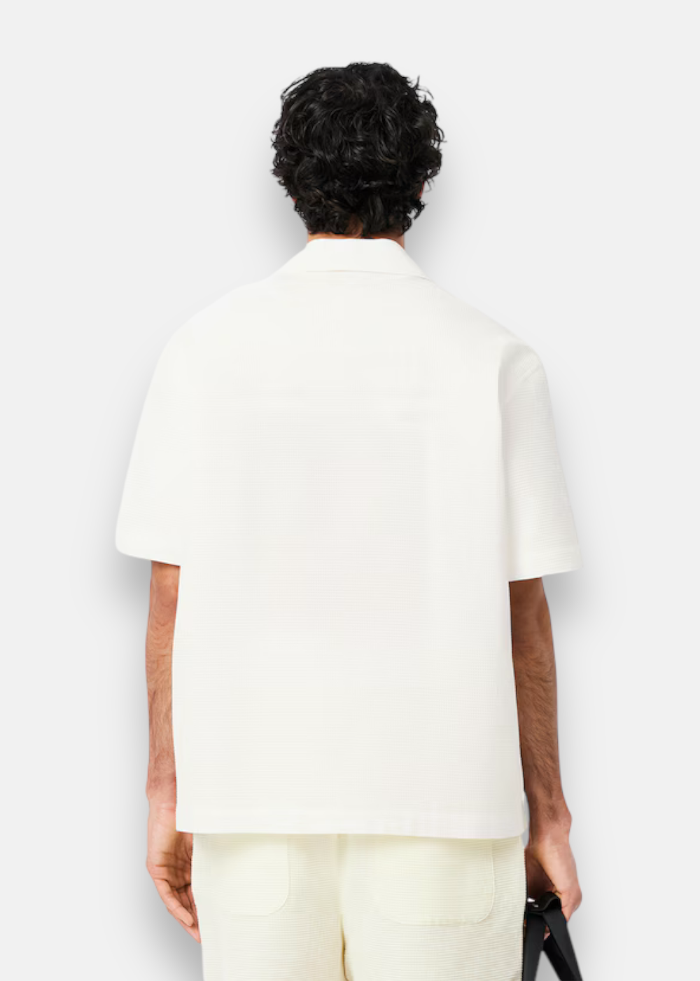 Chemise relaxed fit en coton gaufré – Blanc