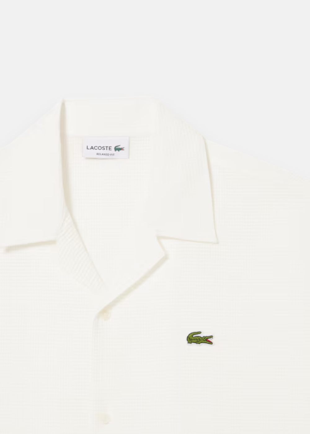 Chemise relaxed fit en coton gaufré – Blanc