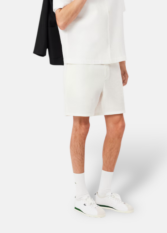 Short en coton gauffré – Blanc