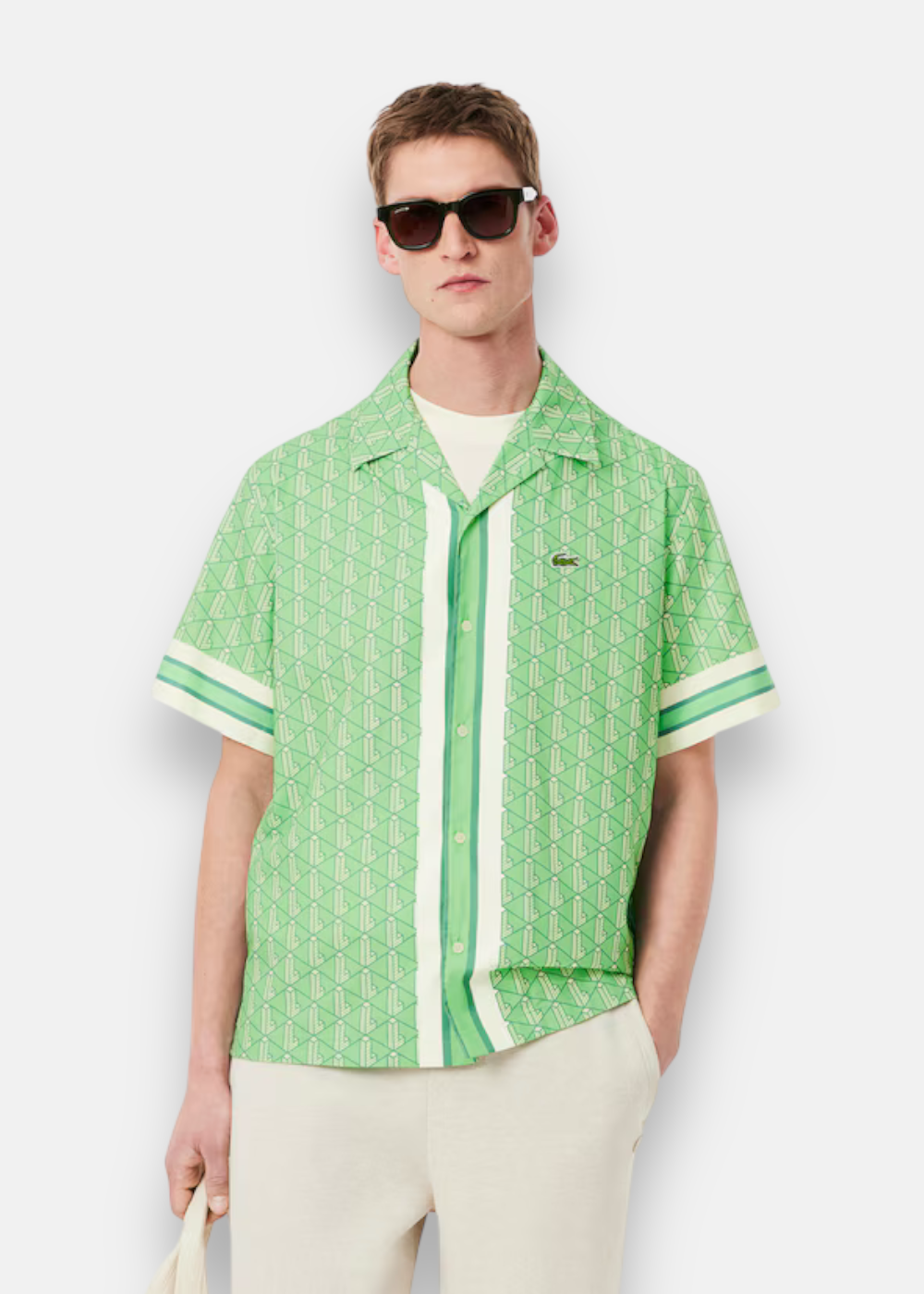 Chemise monogramme en twill – Vert