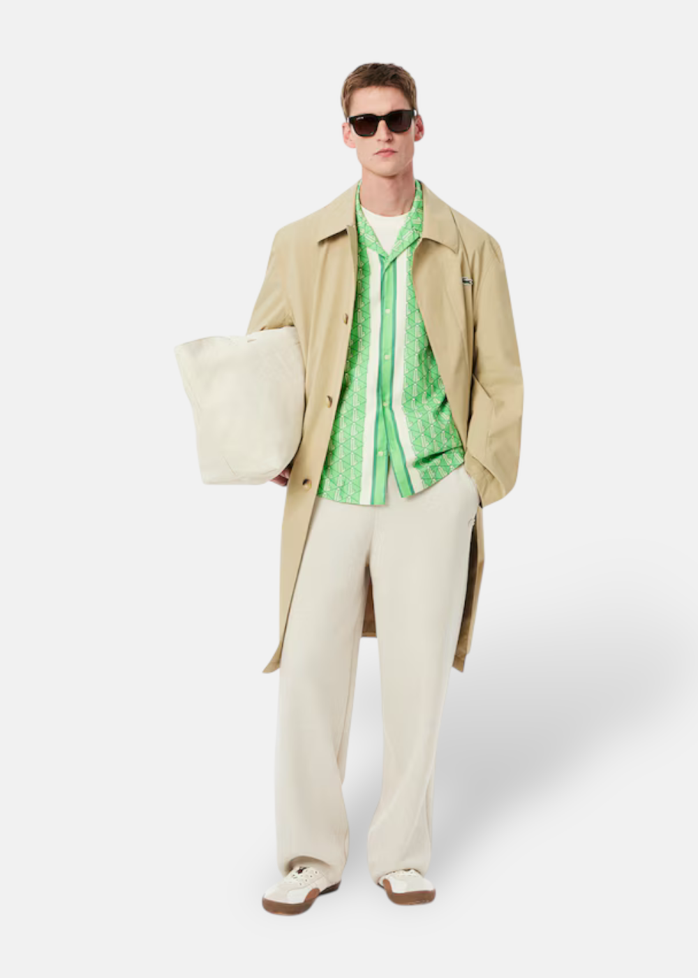 Chemise monogramme en twill – Vert