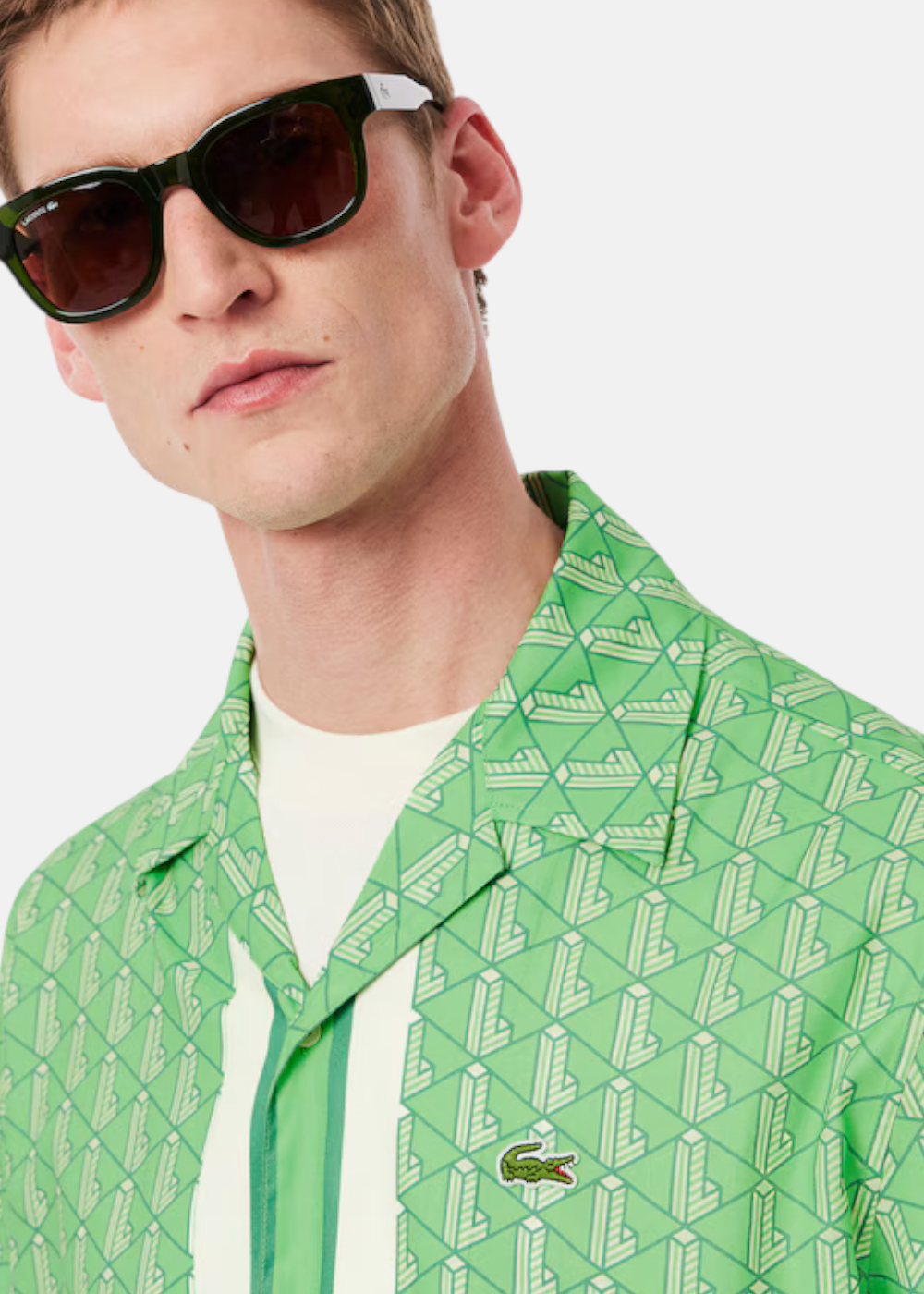 Chemise monogramme en twill – Vert