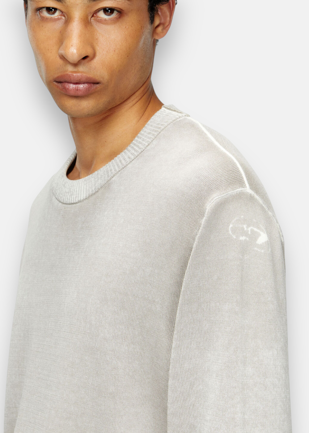 Pull en coton avec imprimé inversé
