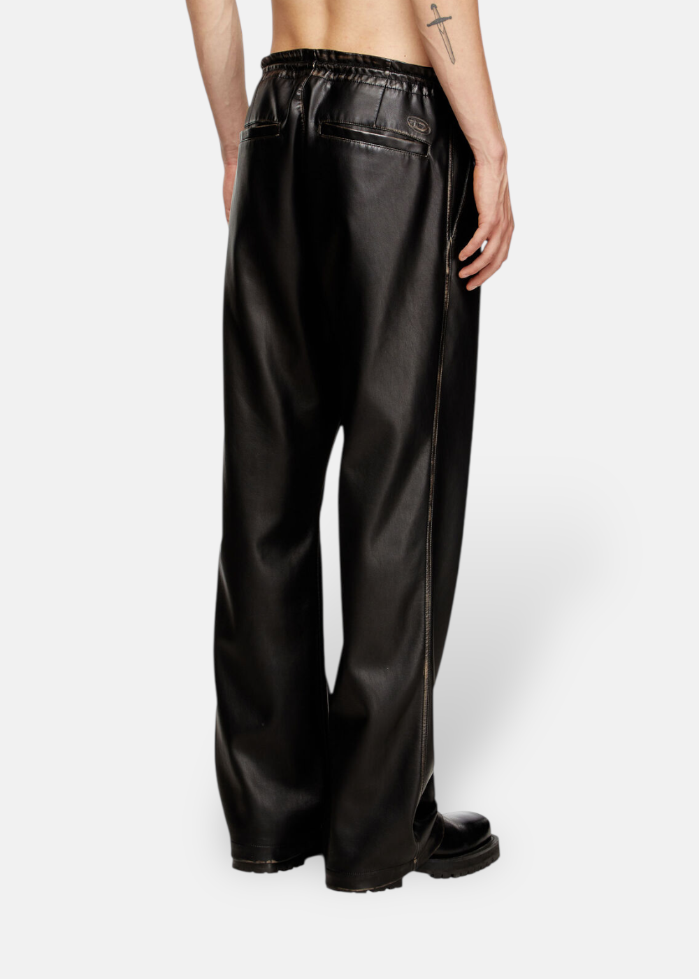 Pantalon Effet Cuir Vieilli