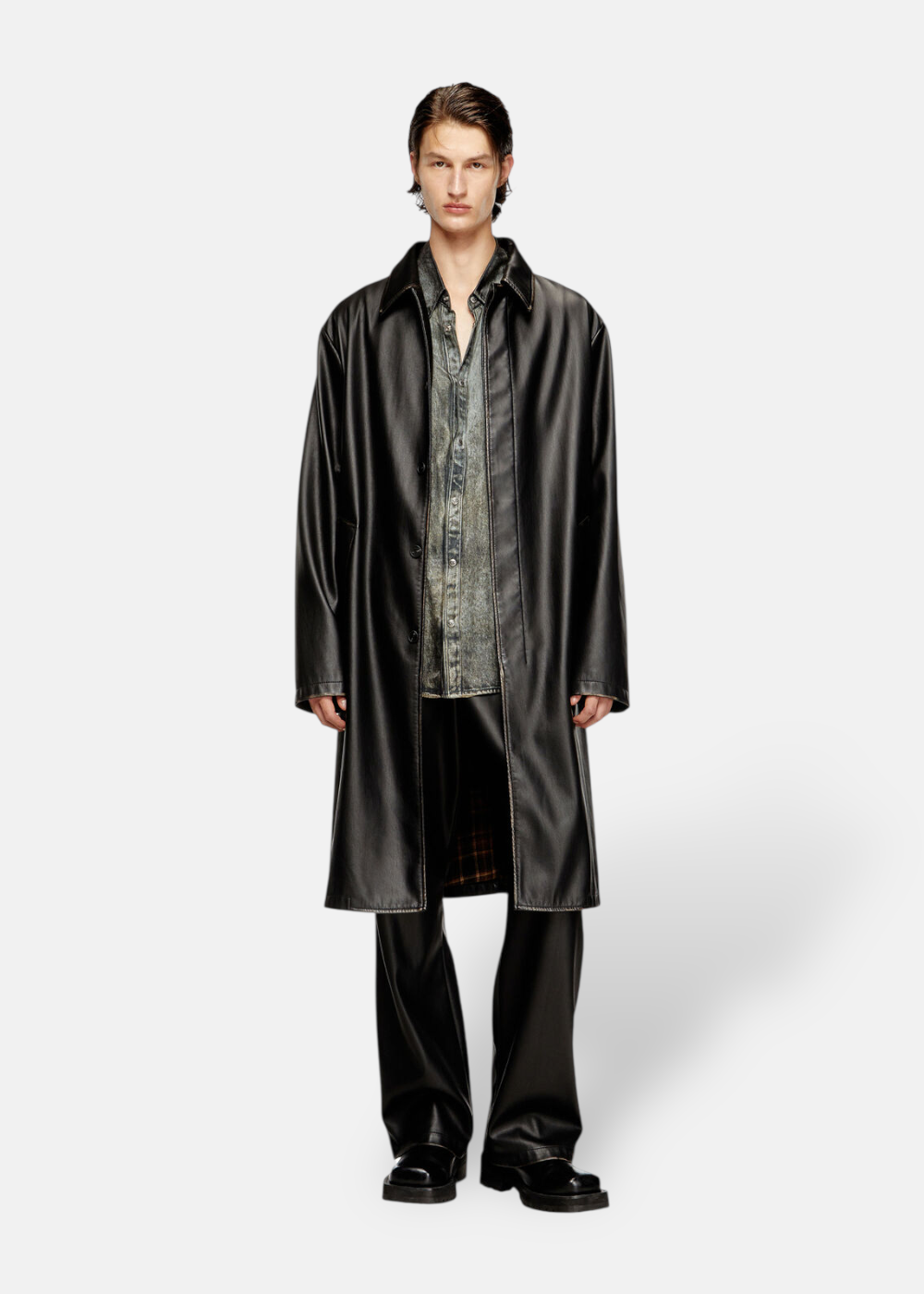 Pantalon Effet Cuir Vieilli