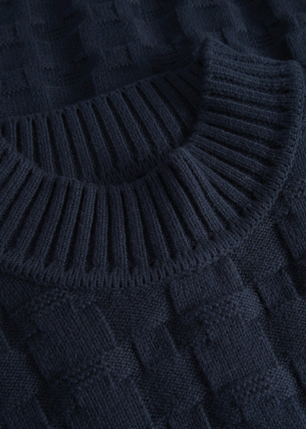 col rond côtelé pull coton cachemire norse