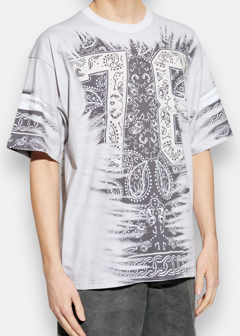 T-shirt T-Box – Imprimé Bandana Gris