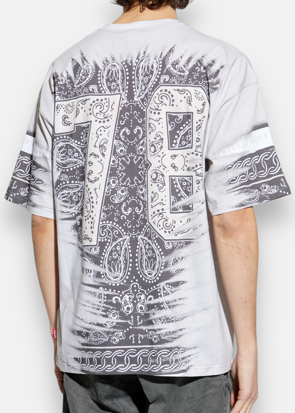 T-shirt T-Box – Imprimé Bandana Gris