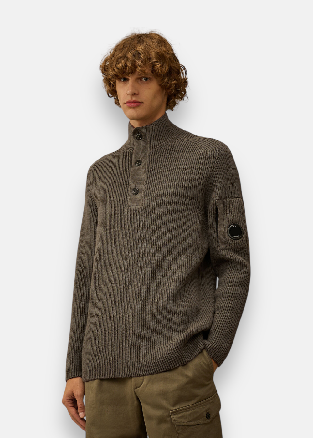 Pull Full Rib Demi-Zip -gris
