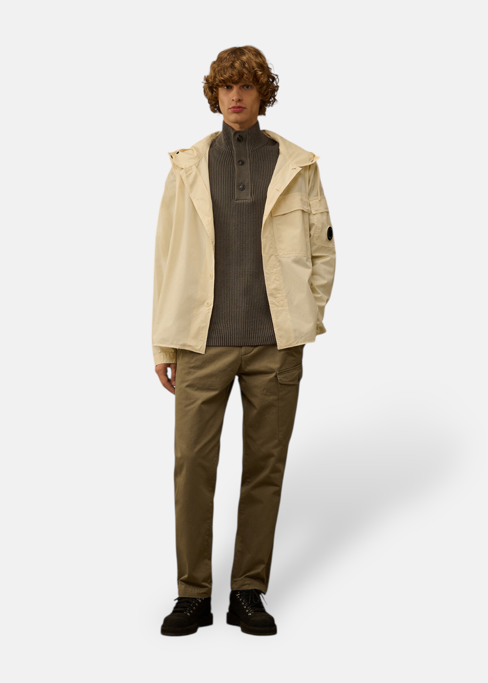 Pull Full Rib Demi-Zip -gris