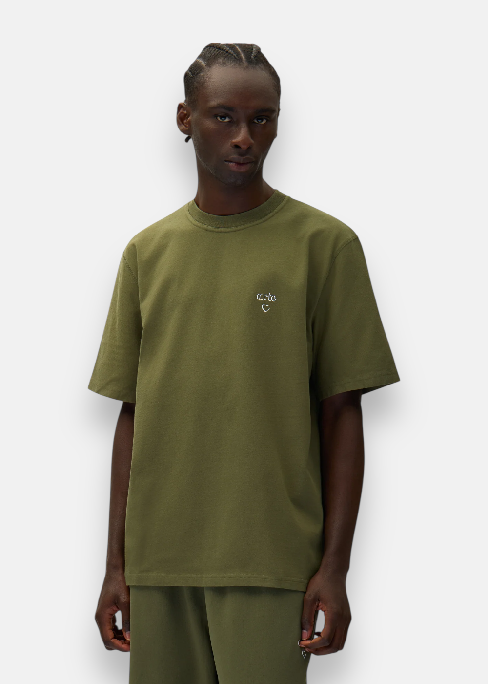 T-shirt heart logo - kaki