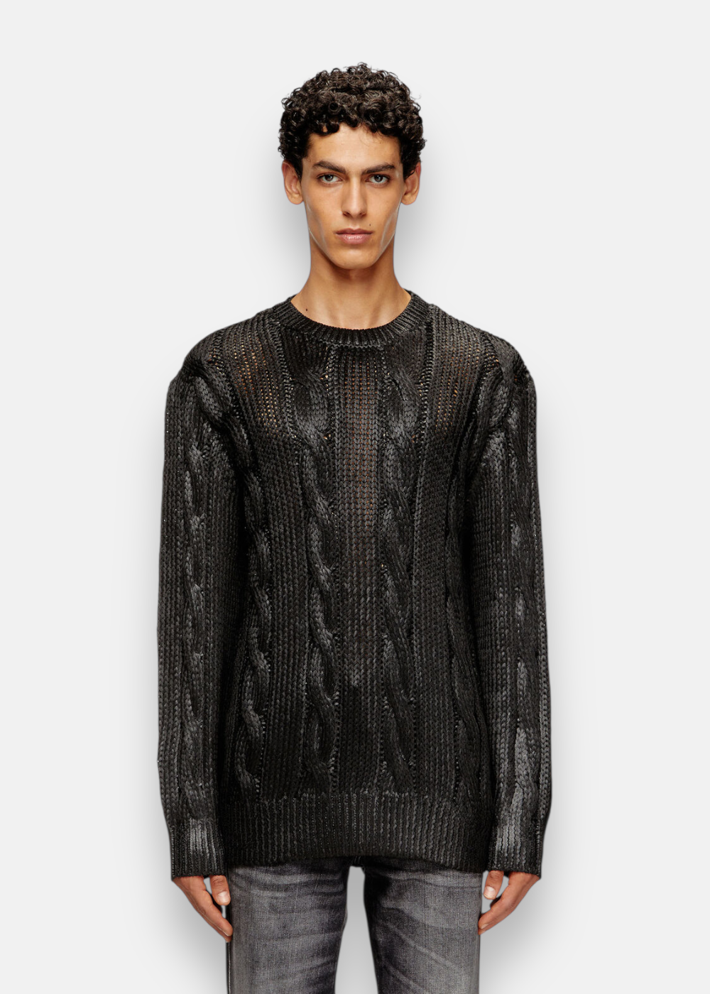 Pull Torsades Lustrées K-Michiu - noir