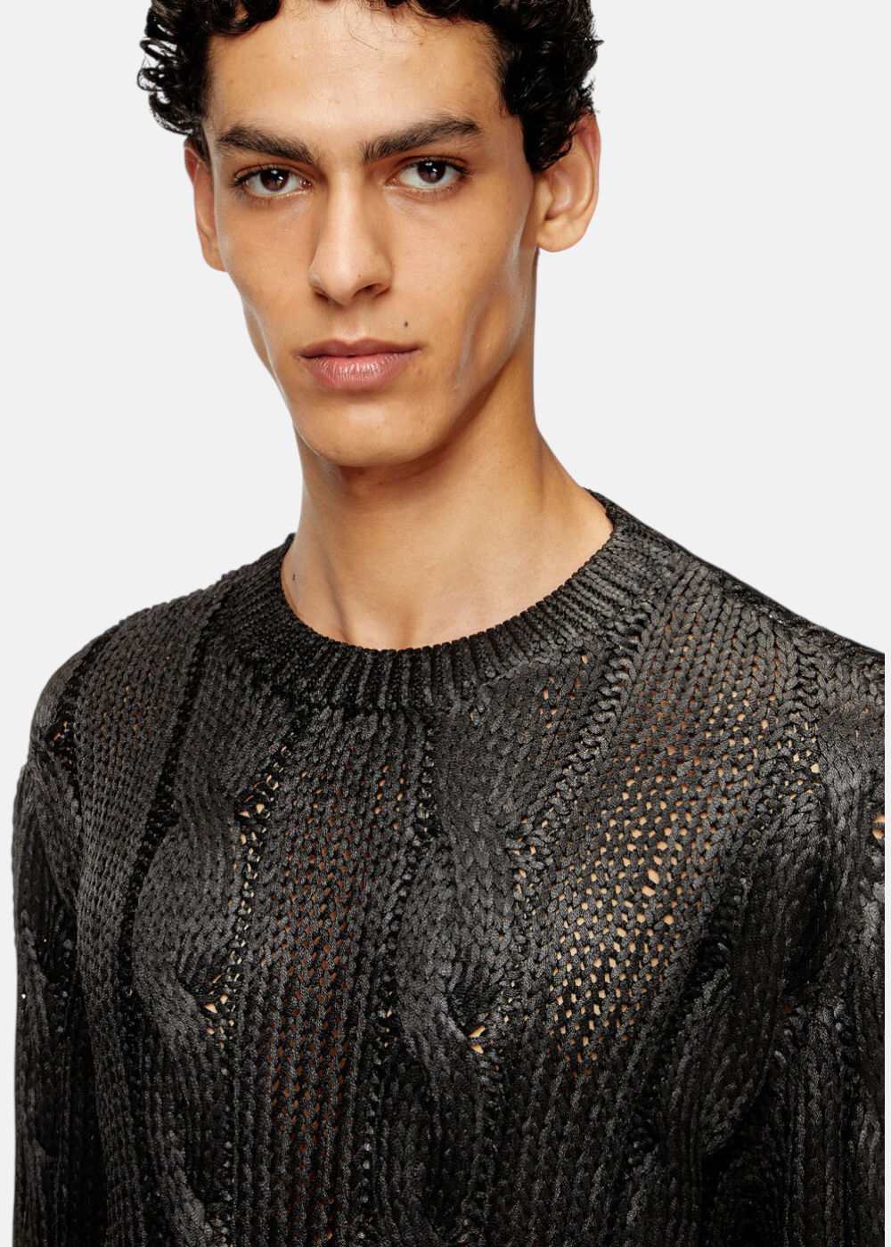 Pull Torsades Lustrées K-Michiu - noir