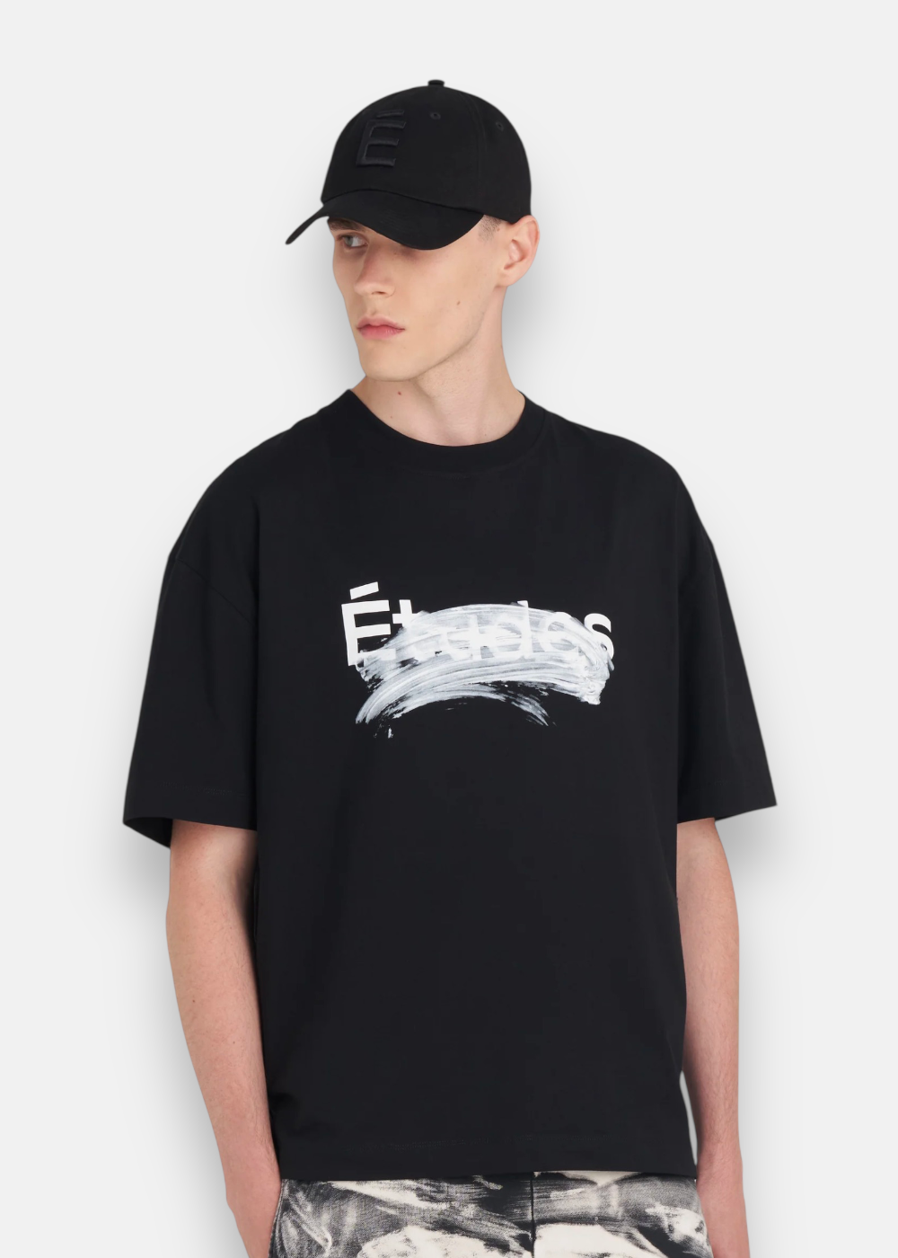 T-shirt Relax Smudged Logo -noir