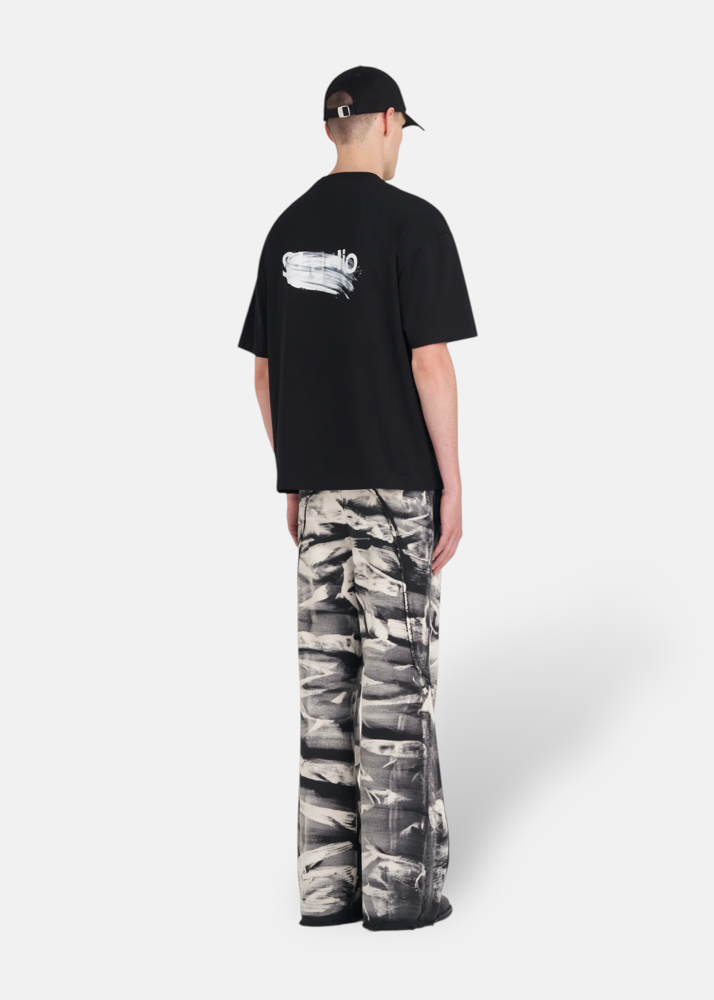 T-shirt Relax Smudged Logo -noir