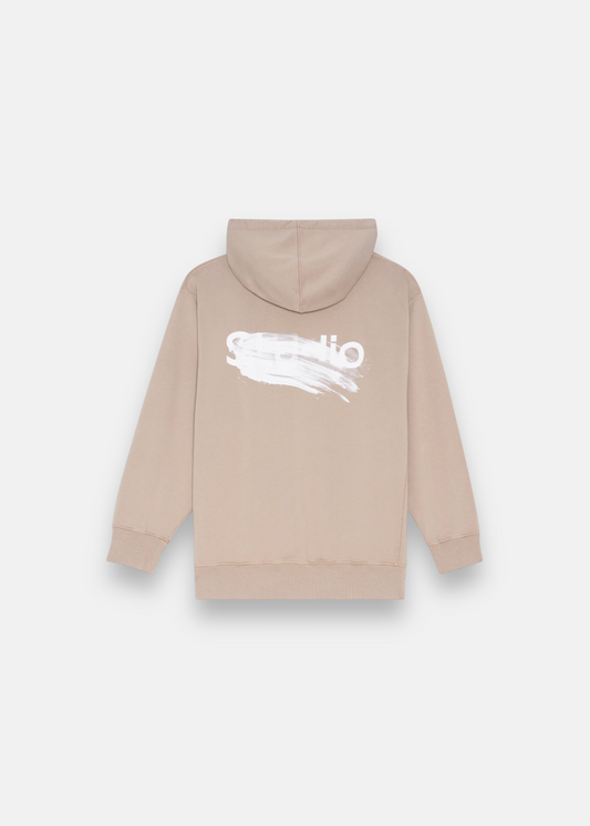 Sweat à Capuche. Relax Smudged -beige