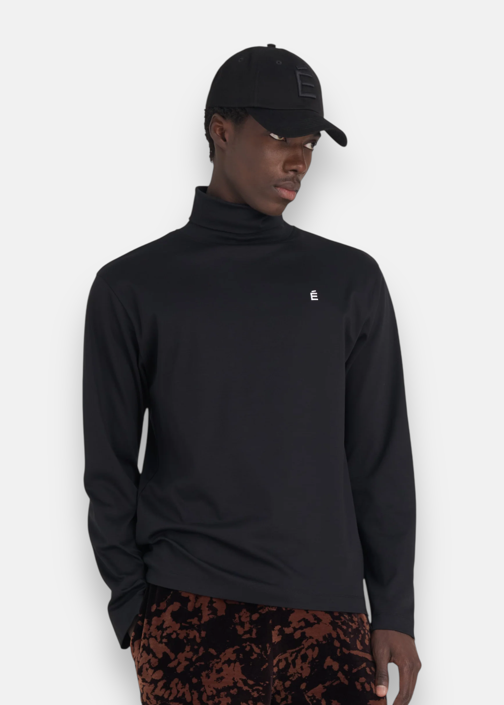T-shirt Col Roulé É Manches Longues  – noir