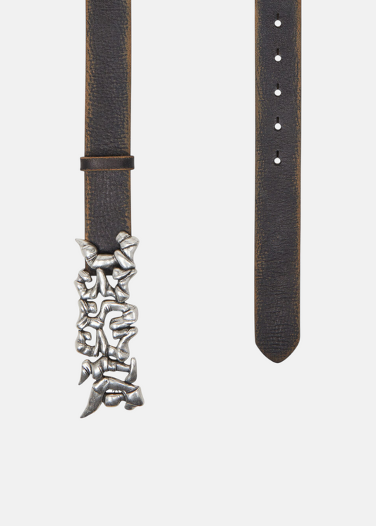 Ceinture en Cuir Boucle Graffiti -noir