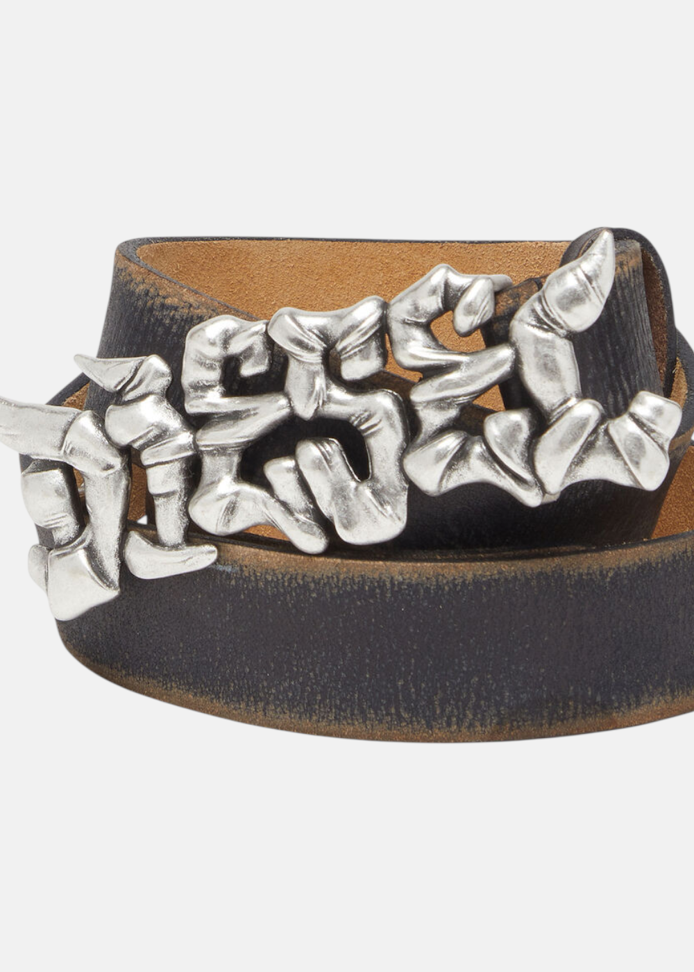 Ceinture en Cuir Boucle Graffiti -noir