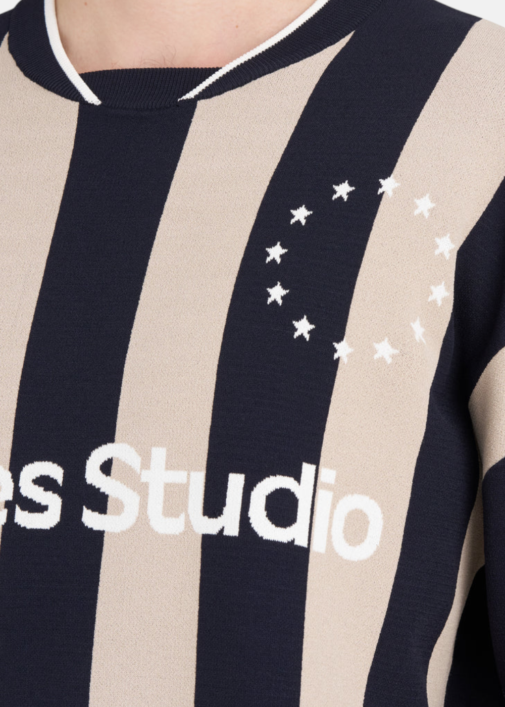 T-shirt Soccer Manches Longues – marine & beige