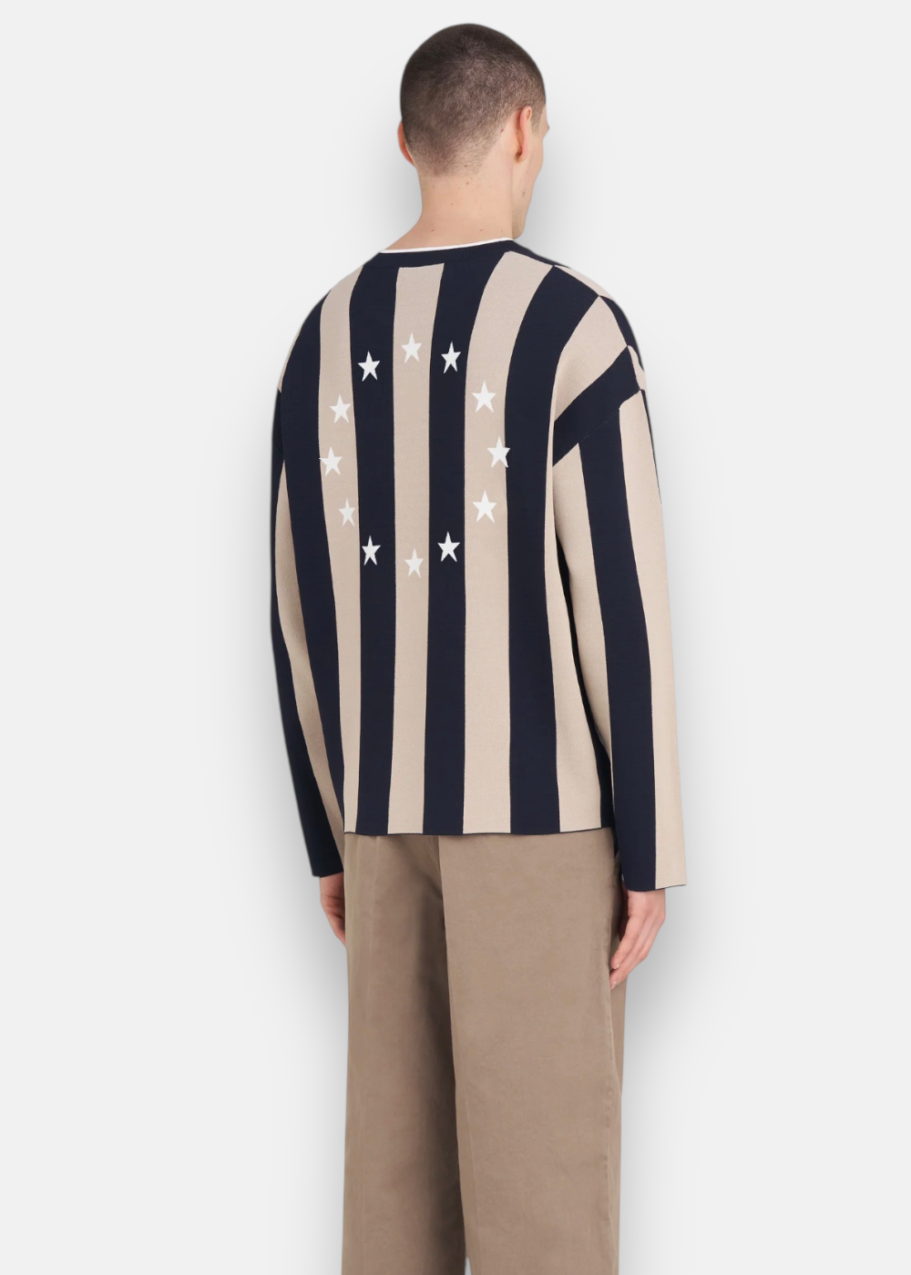 T-shirt Soccer Manches Longues – marine & beige