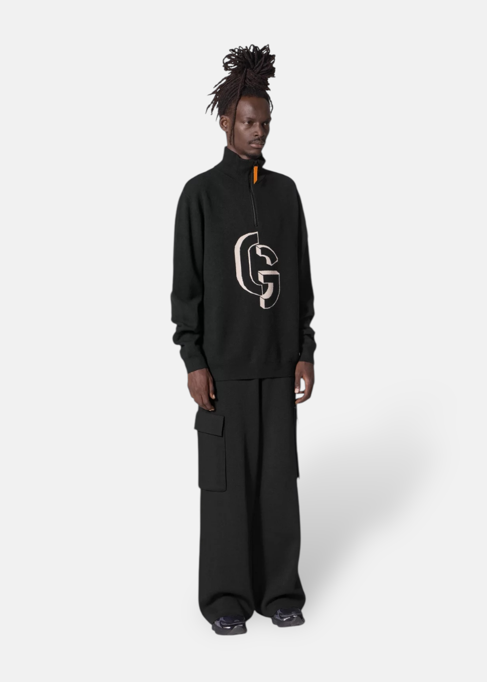 Pull Camionneur Lewis Maille Jacquard -noir