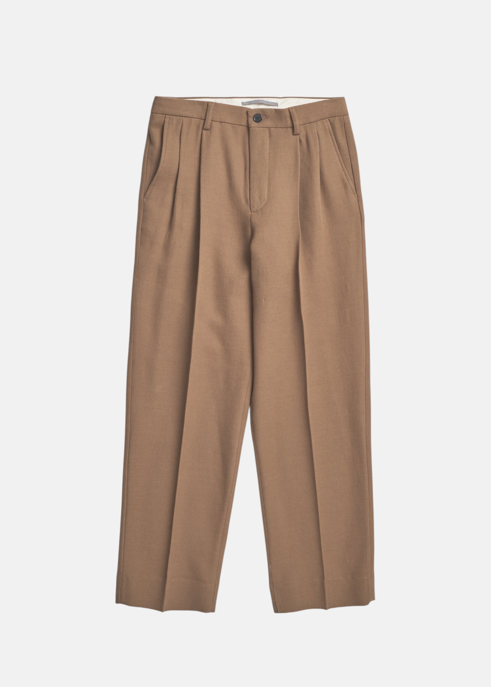 Pantalon Benn large plissé  - marron
