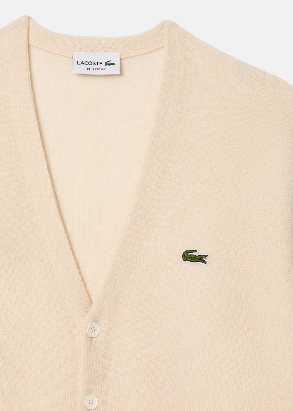 detail maille mousse retro cardigan lacoste