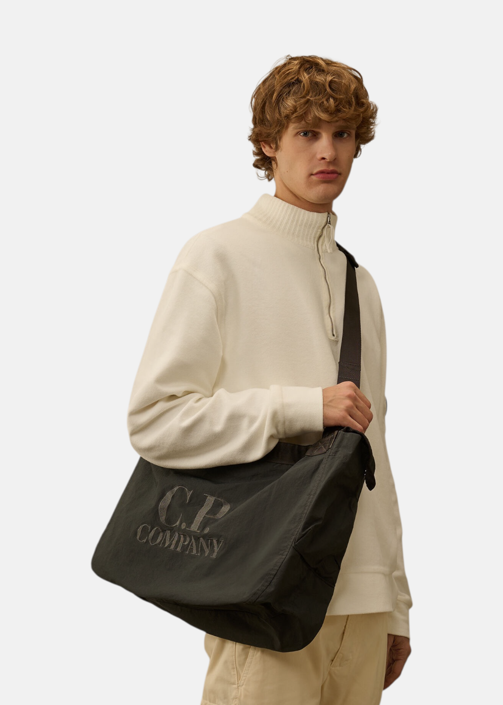 Sac à bandoulière zippé déperlant - gris