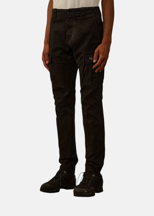 Pantalon cargo satin stretch - noir