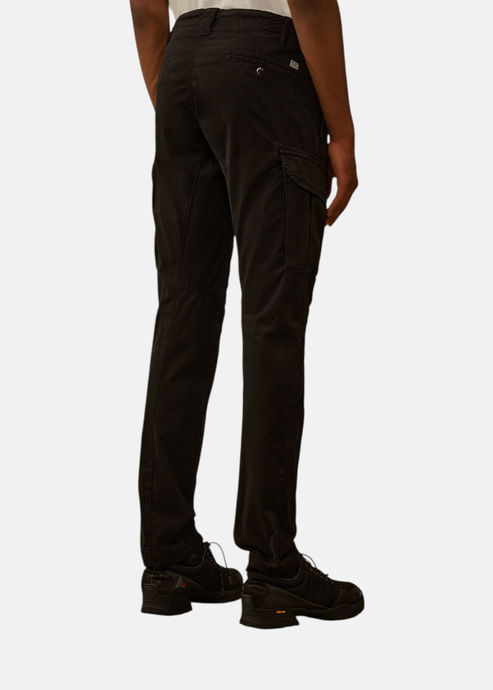 Pantalon cargo satin stretch - noir