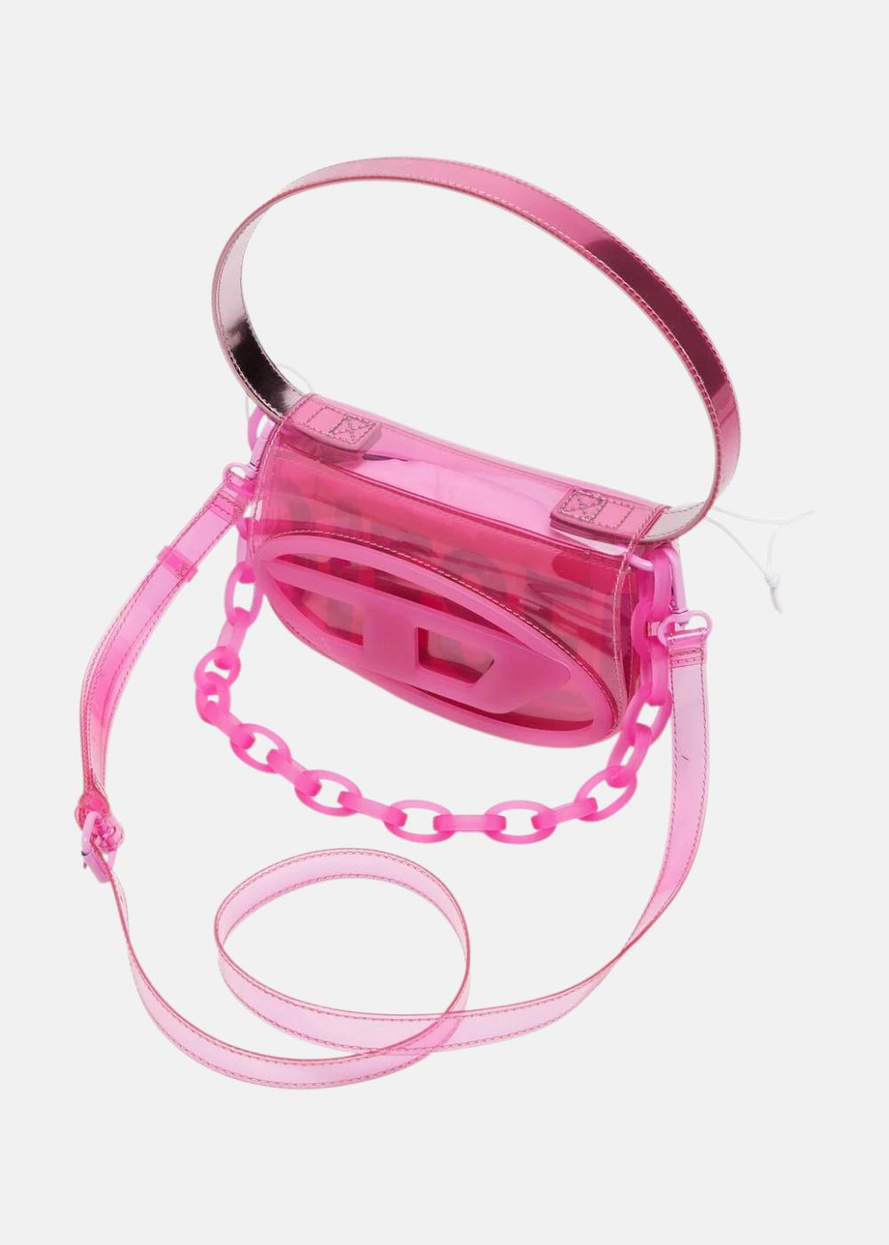 Sac 1DR bandoulière transparent - rose