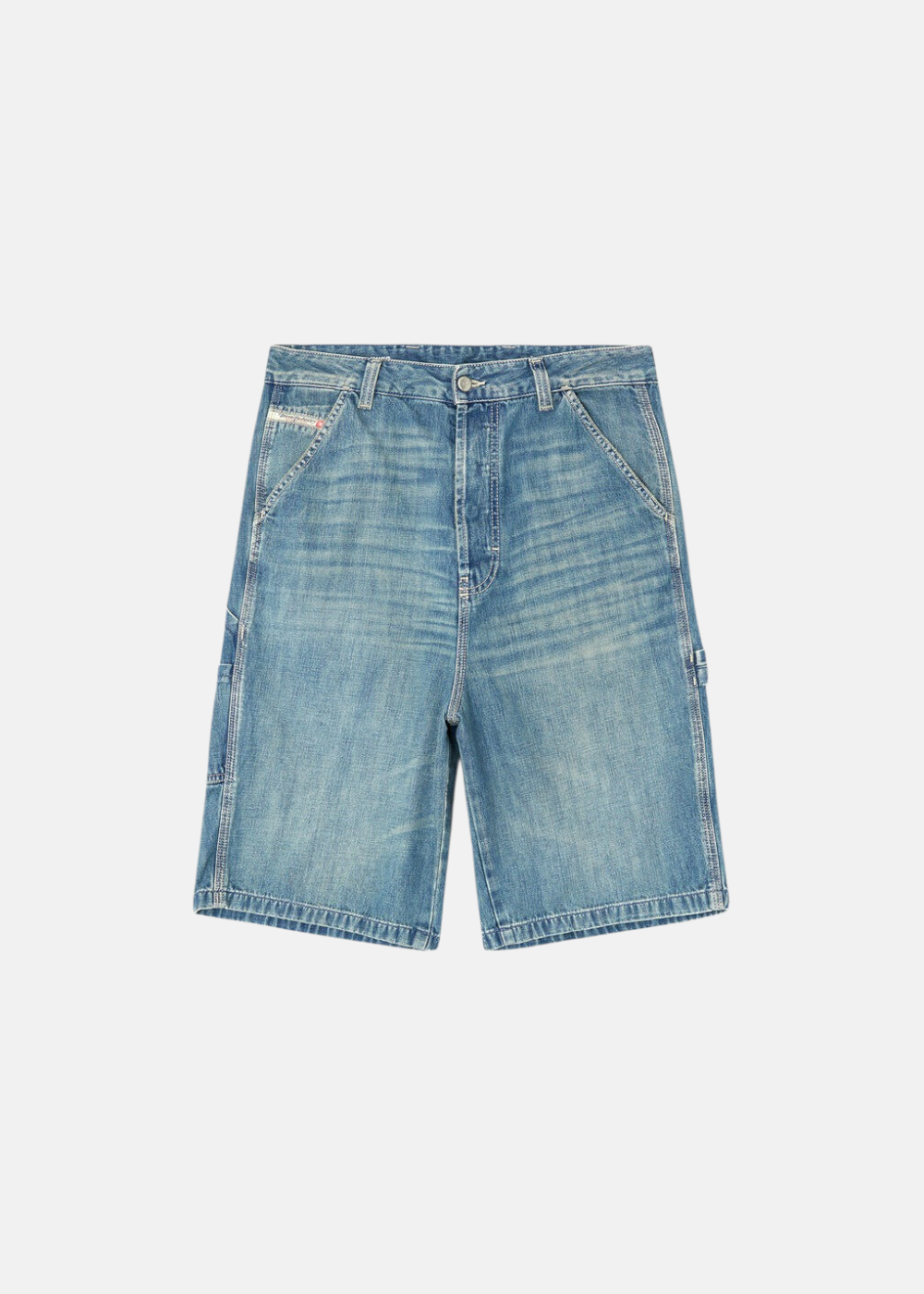 Short denim utilitaire - bleu