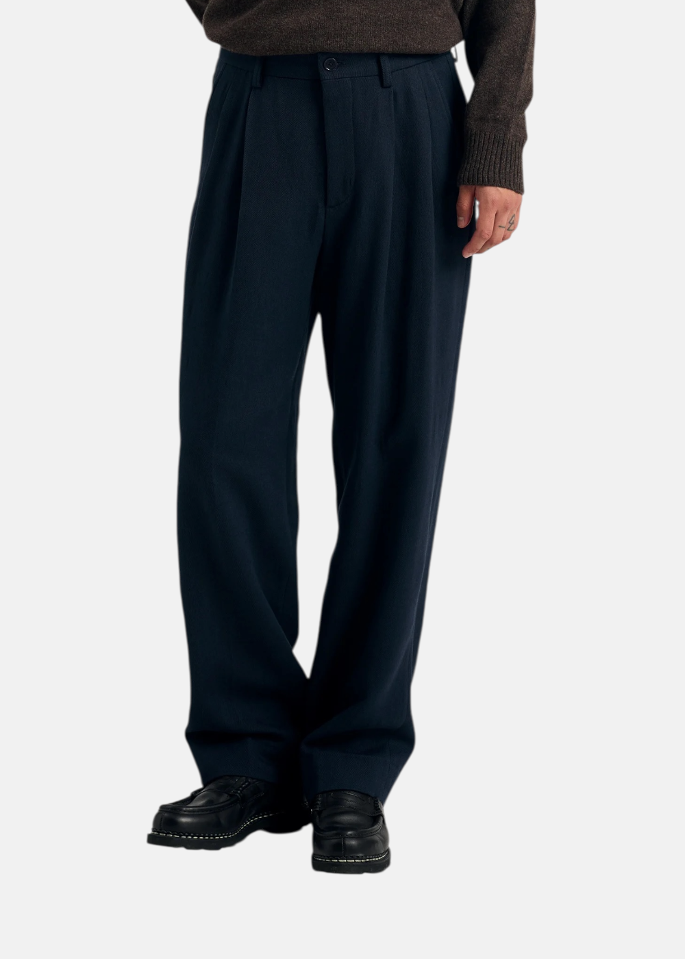 Pantalon Benn large plissé  - navy