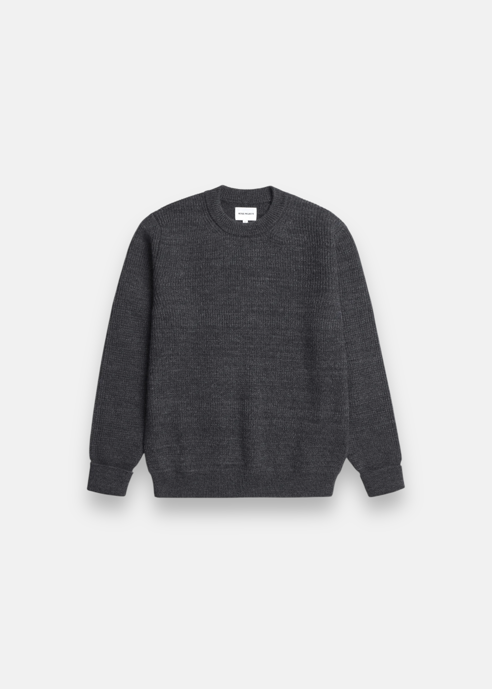 Pull côtelé col rond coton & laine Henning - gris