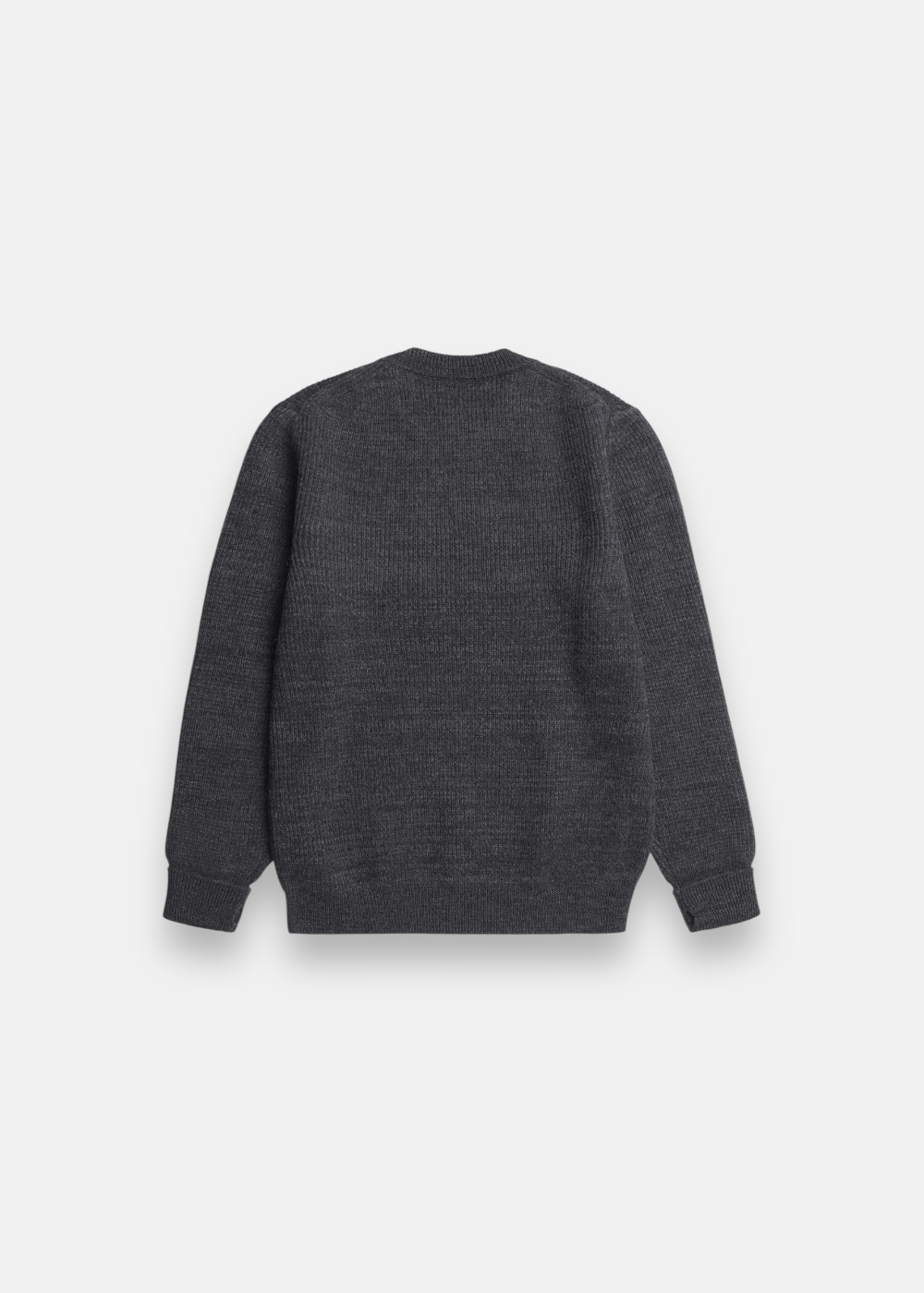 Pull côtelé col rond coton & laine Henning - gris