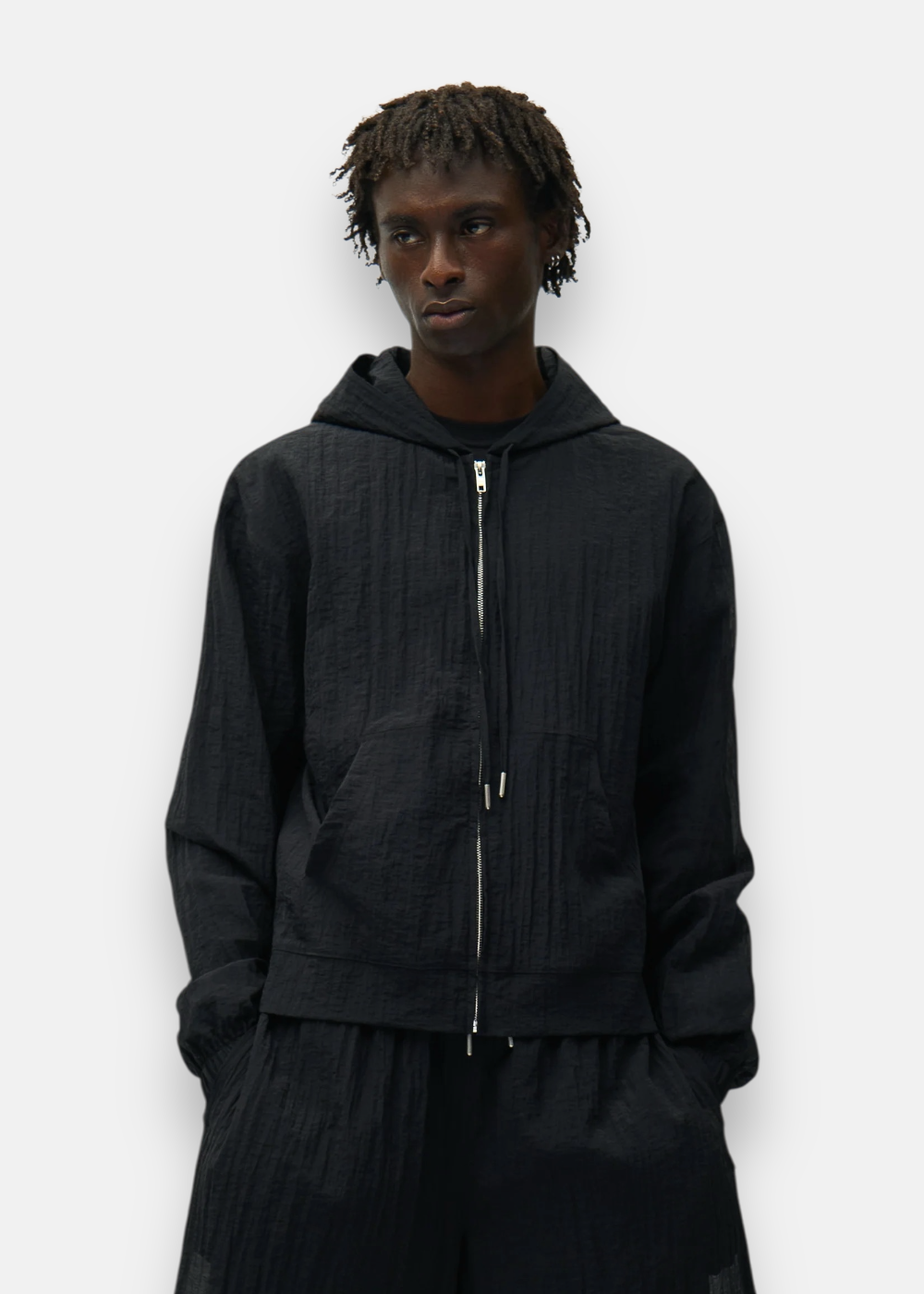 Veste à Capuche en maille - noir