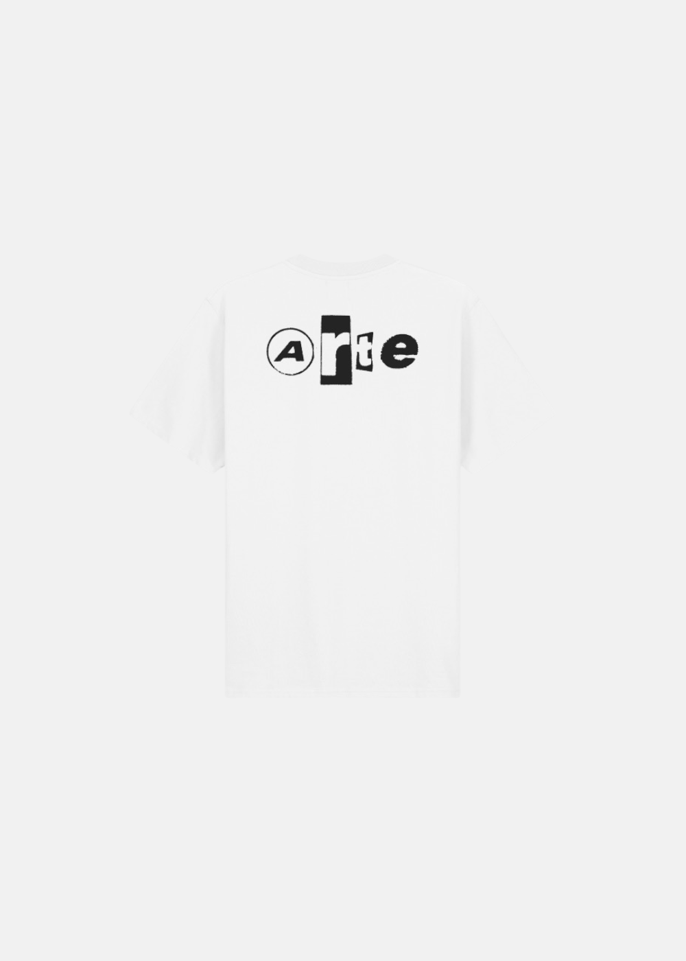 T-shirt back collage - blanc