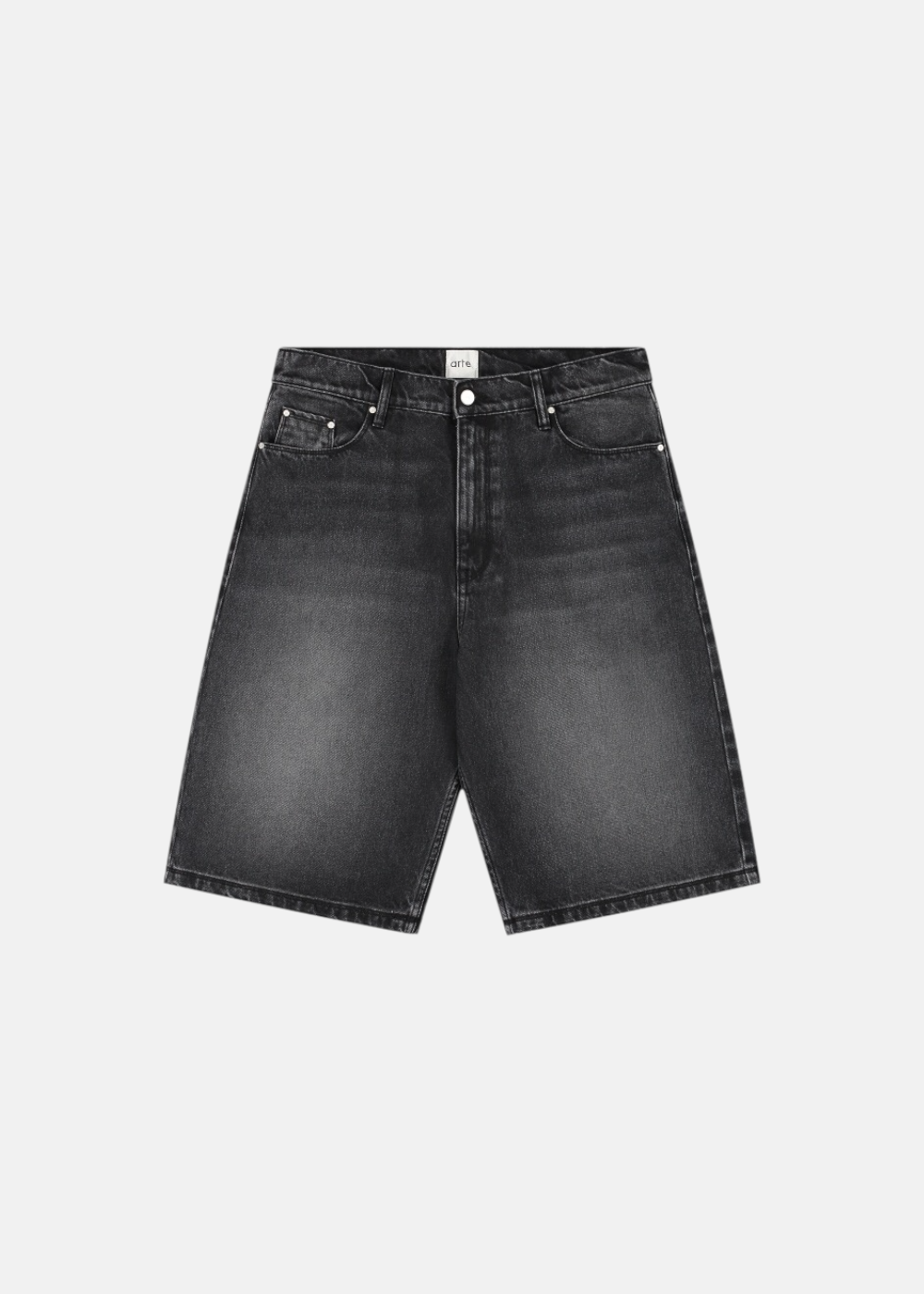 Short en Denim délavé - noir