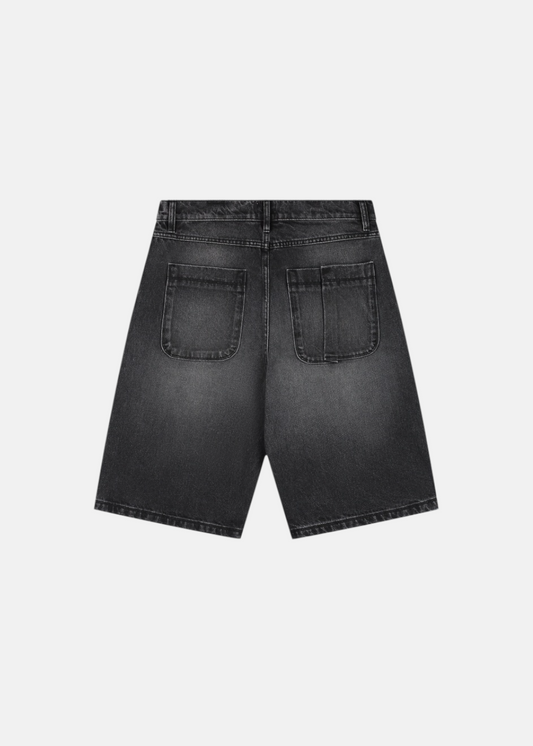 Short en Denim délavé - noir