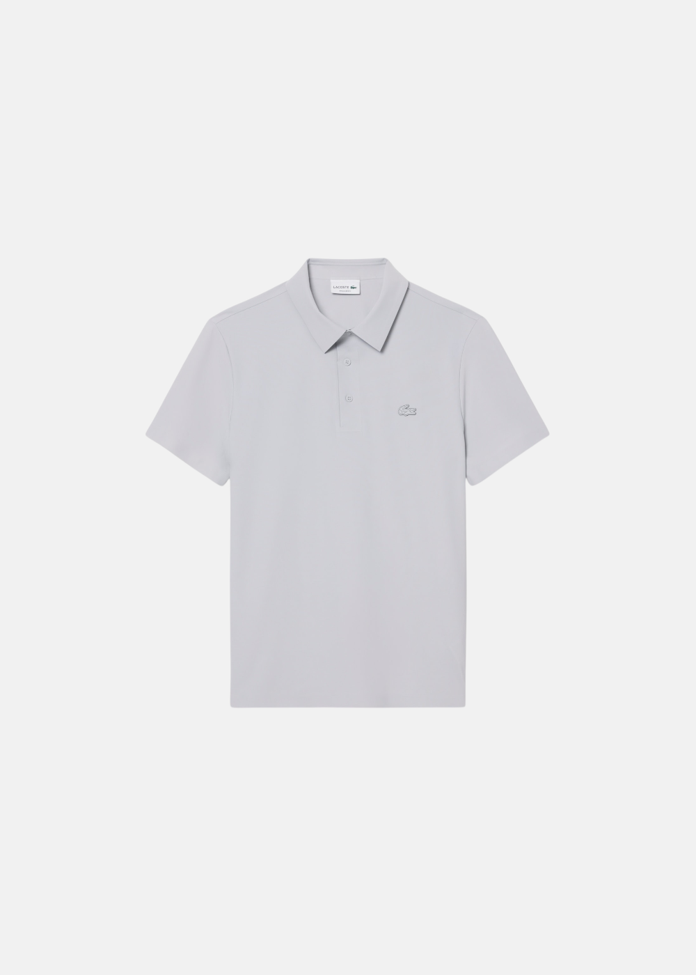 vue de face sur fond blanc du Polo Homme Lacoste Commuter Technique Gris Clair | Purple Store