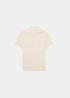 vue de face a plat sur fond blanc Polo Lacoste en Maille ajourée - beige