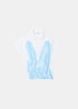 vue de face sur fond blanc du Polo imprimé crocodile XL - bleu