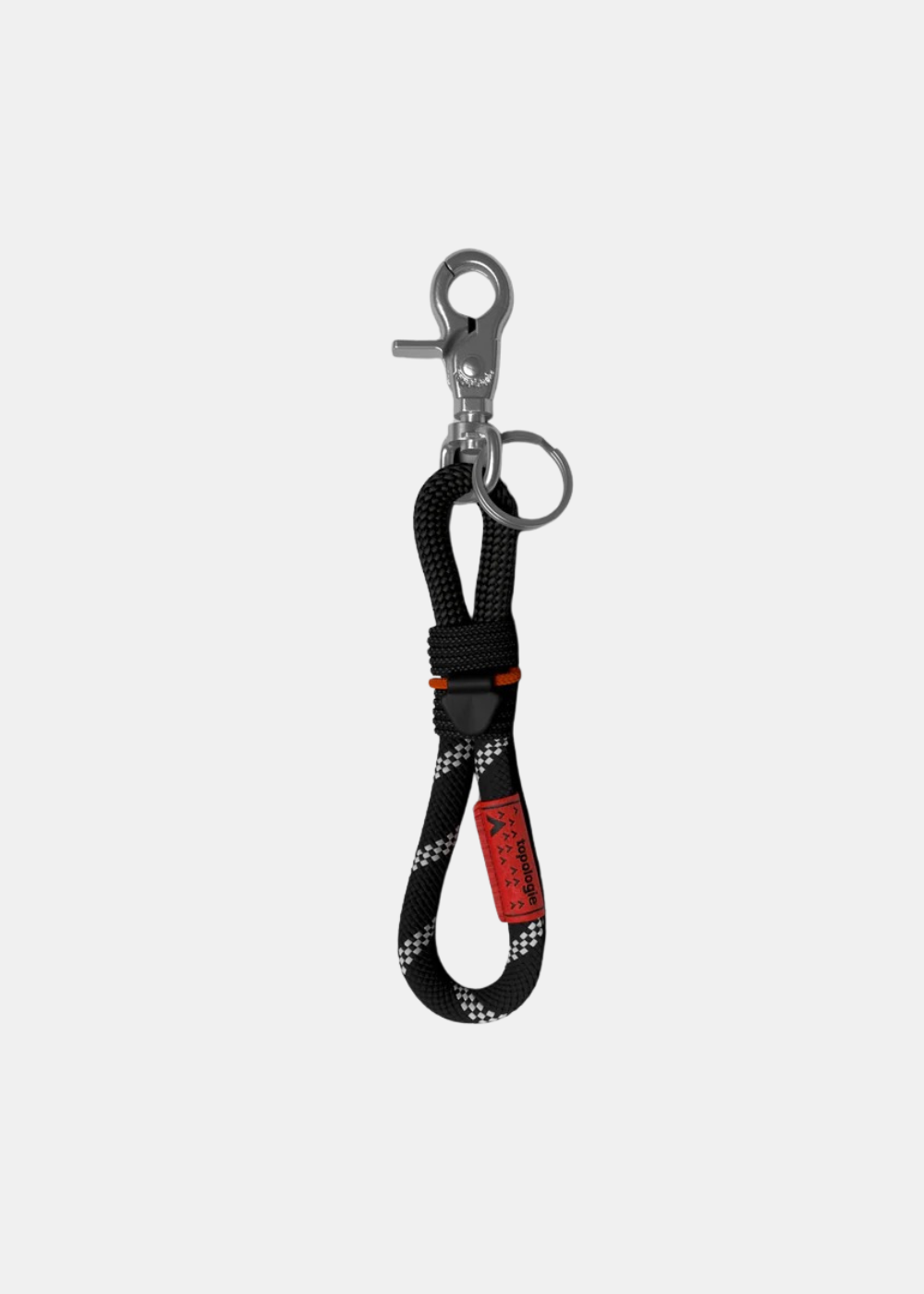 photo vue de face du Porte-clés Topologie noir 8mm Loop Reflective | Accessoire Techwear Urbain